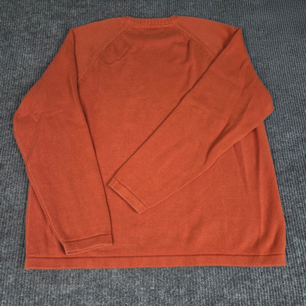 Eddie Bauer Mens Orange Cotton Crew Neck Raglan Sweater pullover XL - Picture 2 of 7